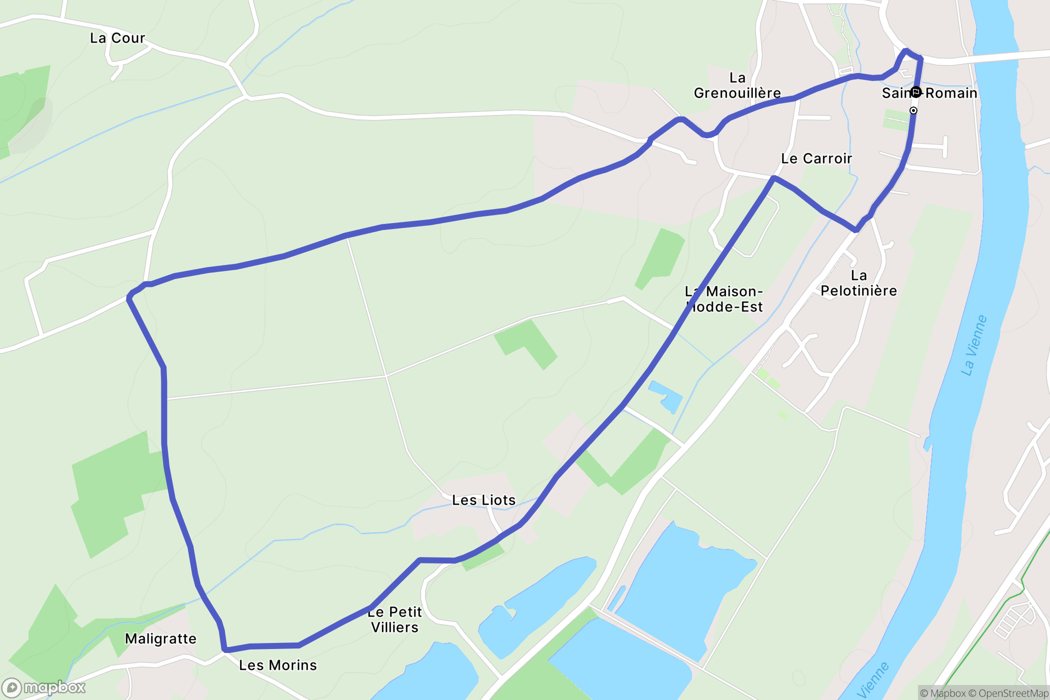 Saint Romain : carte du parcours de randonnée - France