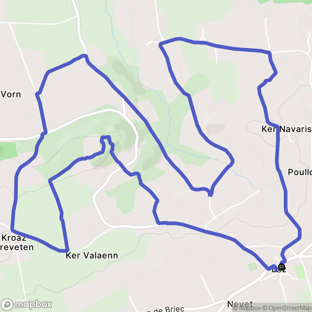 Laz : carte du parcours de randonnée - France