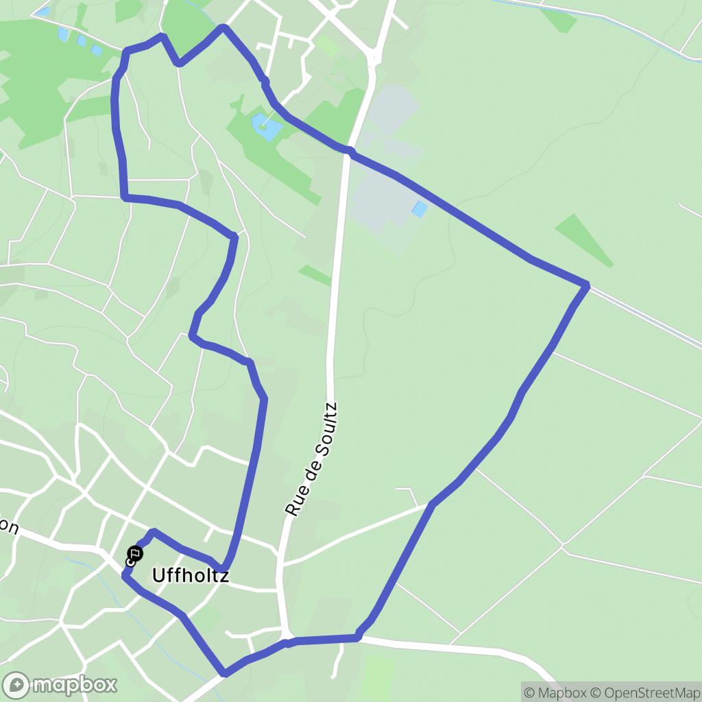 Uffholtz : carte du parcours de randonnée - France