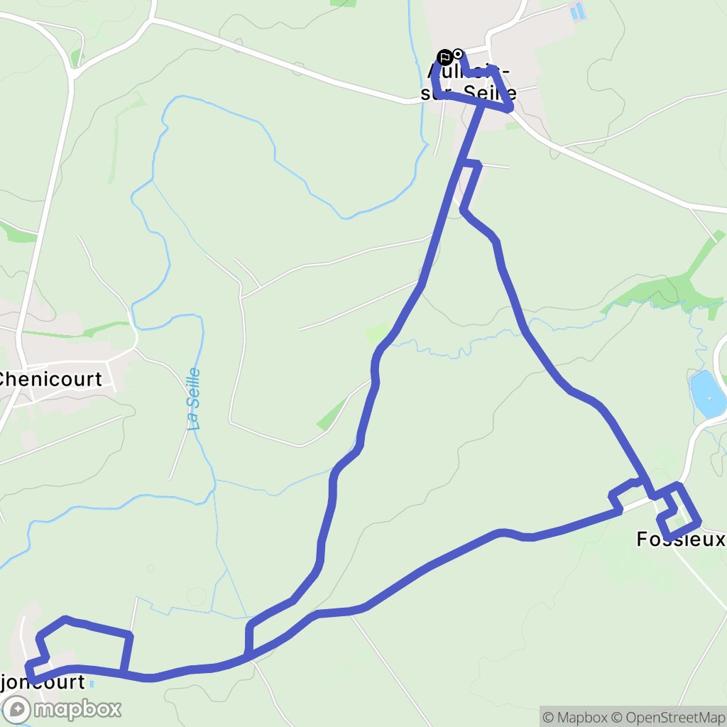 Aulnois-sur-Seille : carte du parcours de randonnée - France