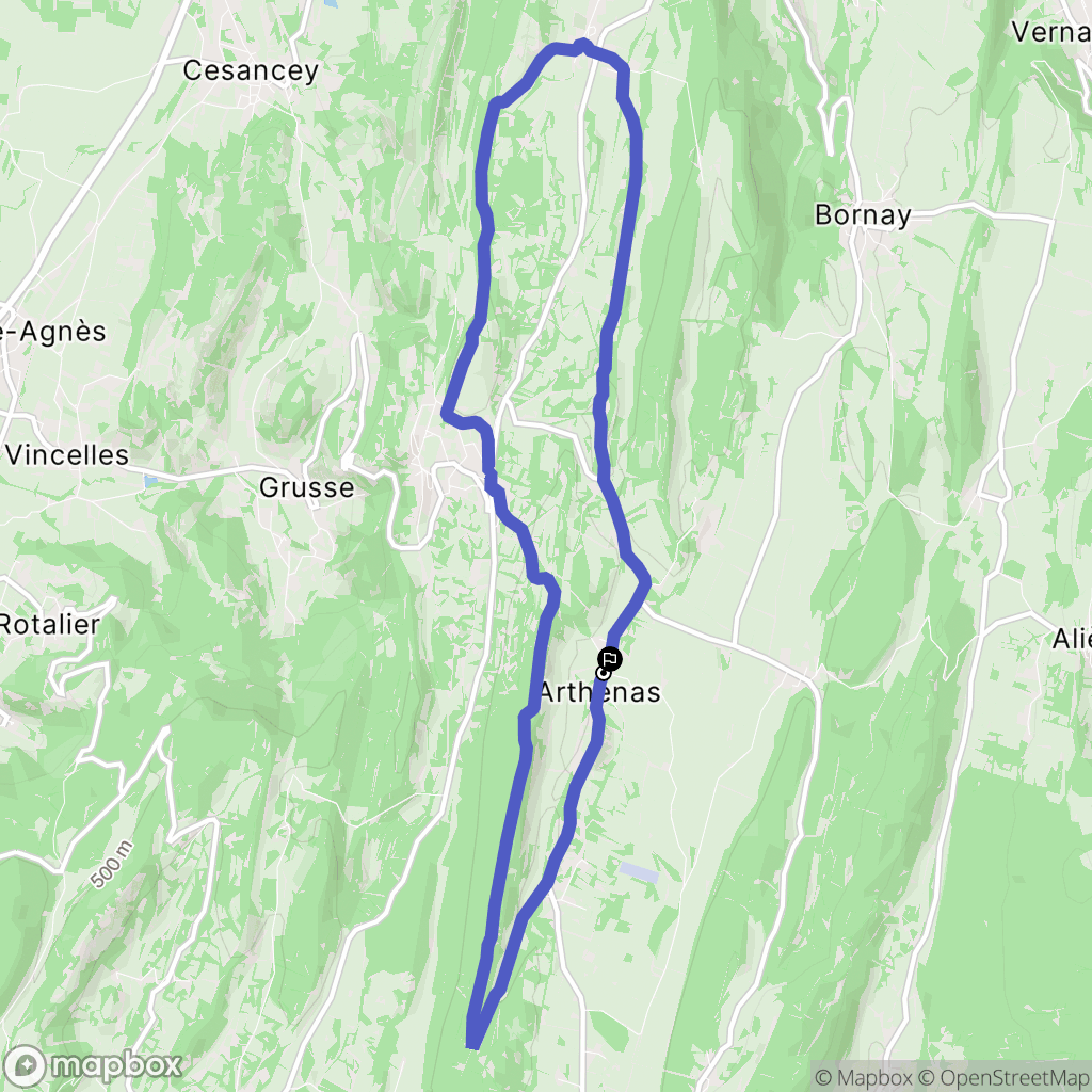 La Chailleuse : carte du parcours de randonnée - France