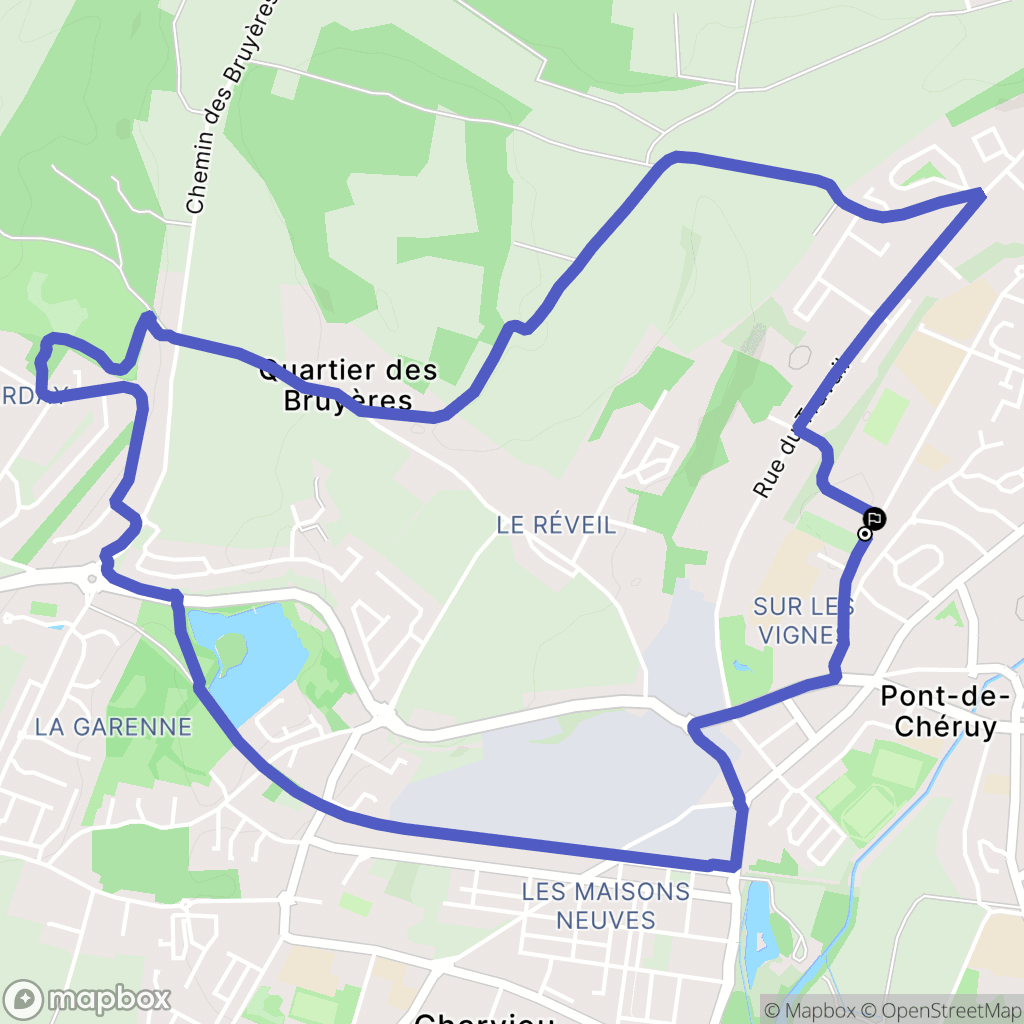 Pont-de-Chéruy : carte du parcours de randonnée - France