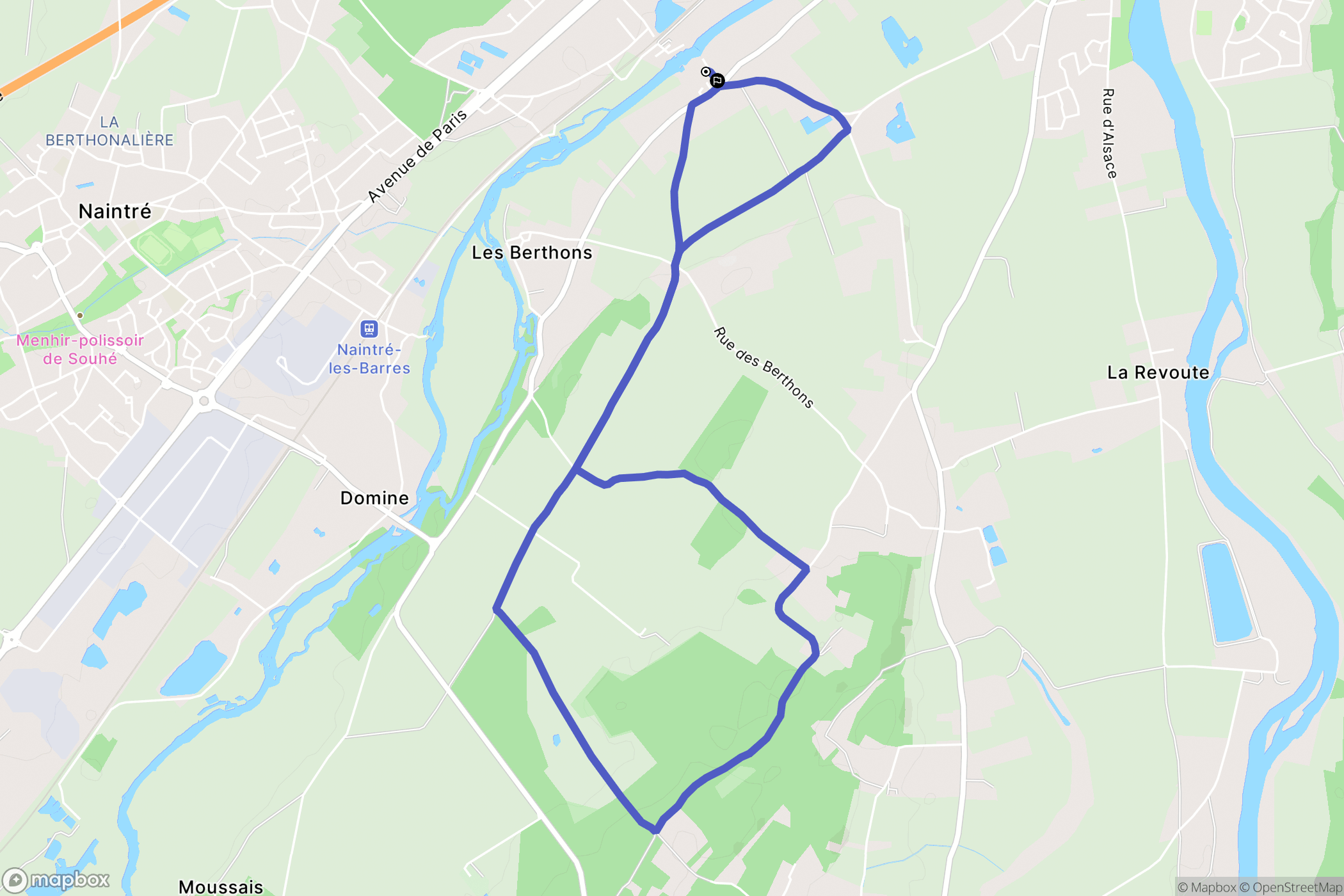 Cenon  sur Vienne : carte du parcours de randonnée - France