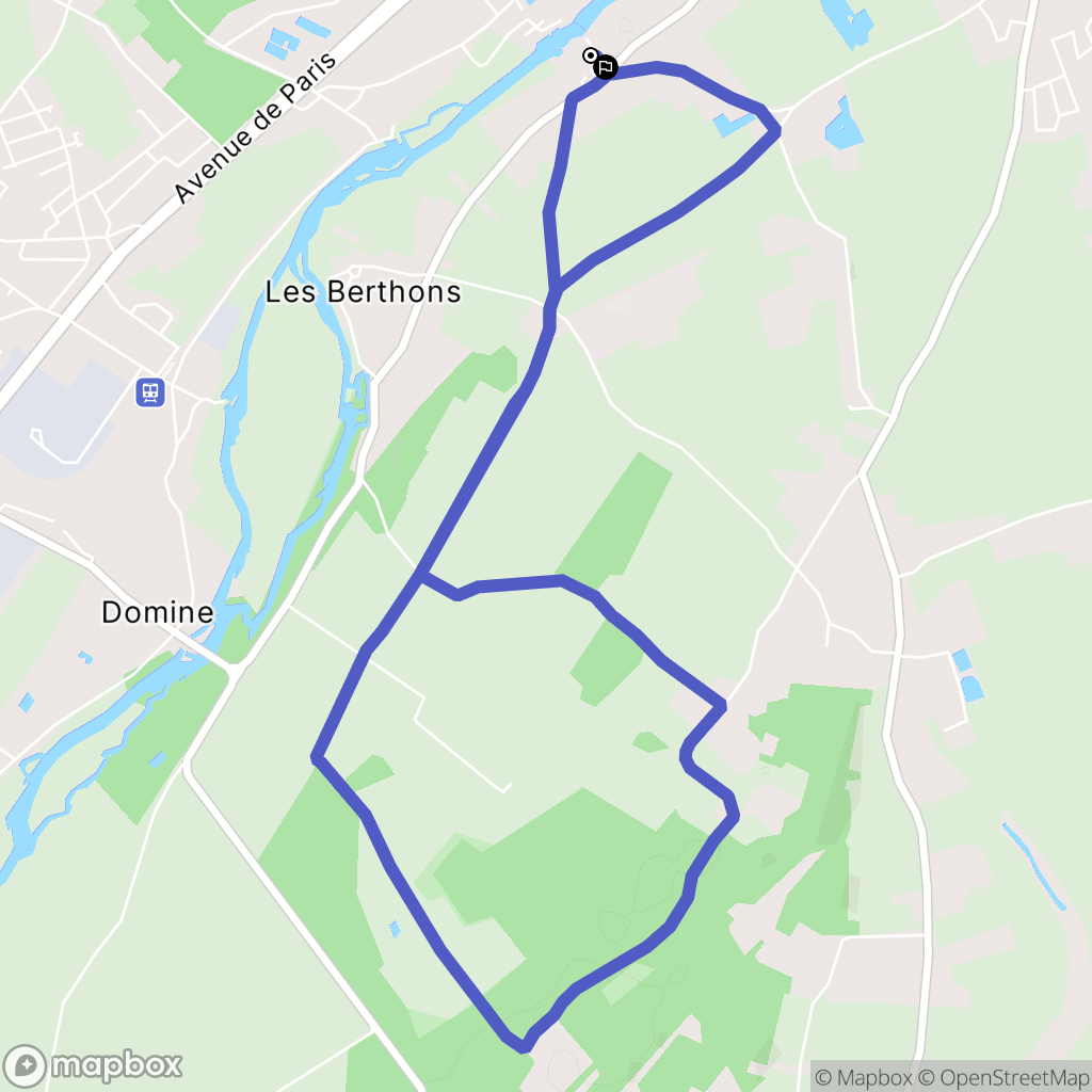 Cenon  sur Vienne : carte du parcours de randonnée - France