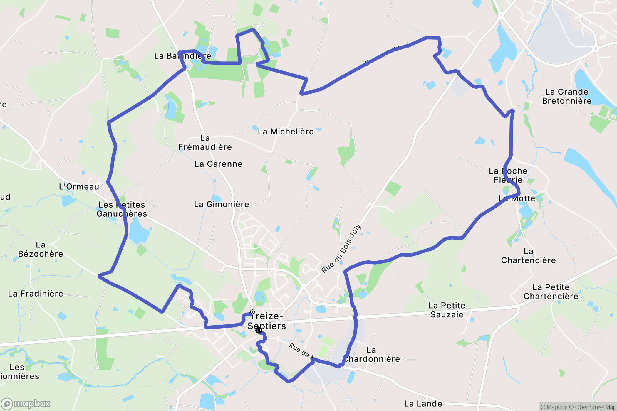 Treize-Septiers : carte du parcours de randonnée - France