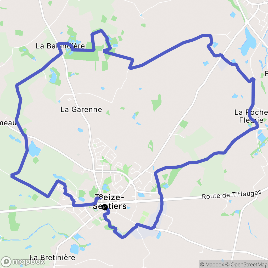 Treize-Septiers : carte du parcours de randonnée - France
