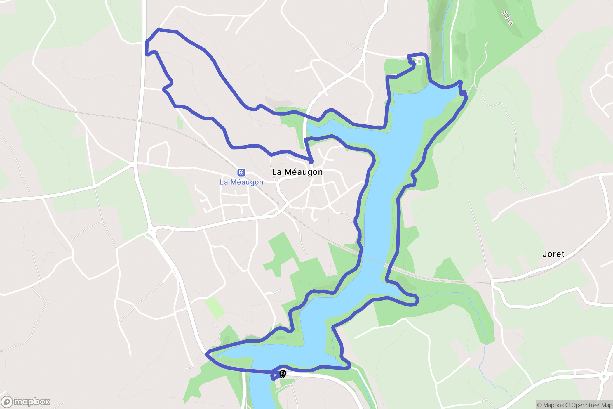Méaugon : carte du parcours de randonnée - France