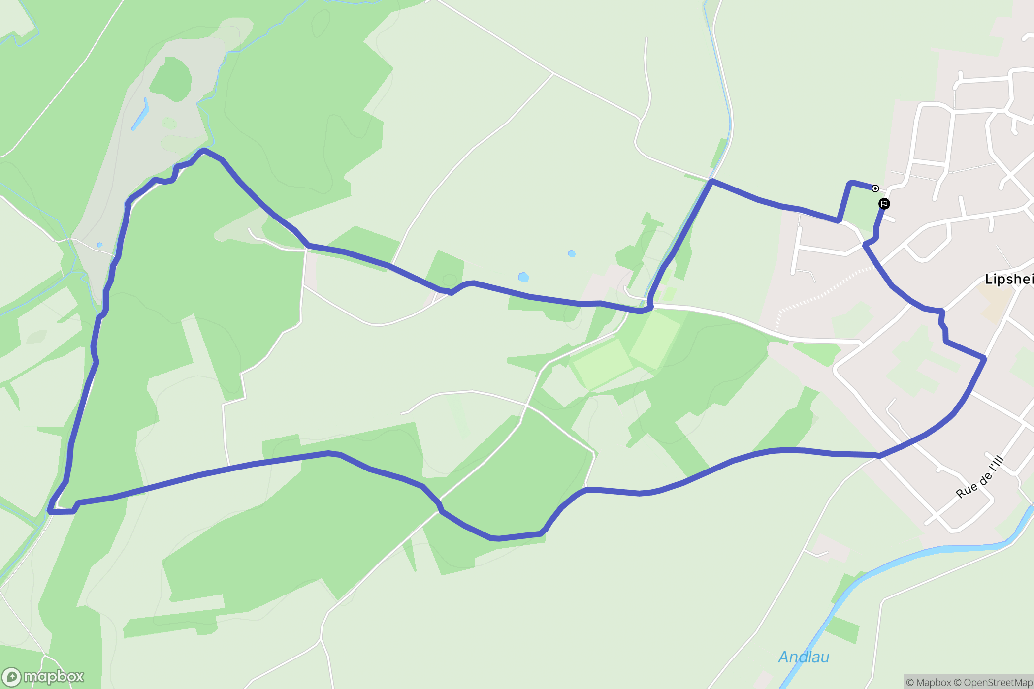 Lipsheim : carte du parcours de randonnée - France