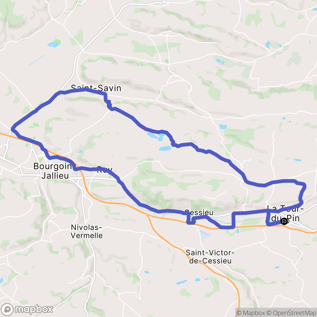 La Tour-du-Pin : carte du parcours de randonnée - France