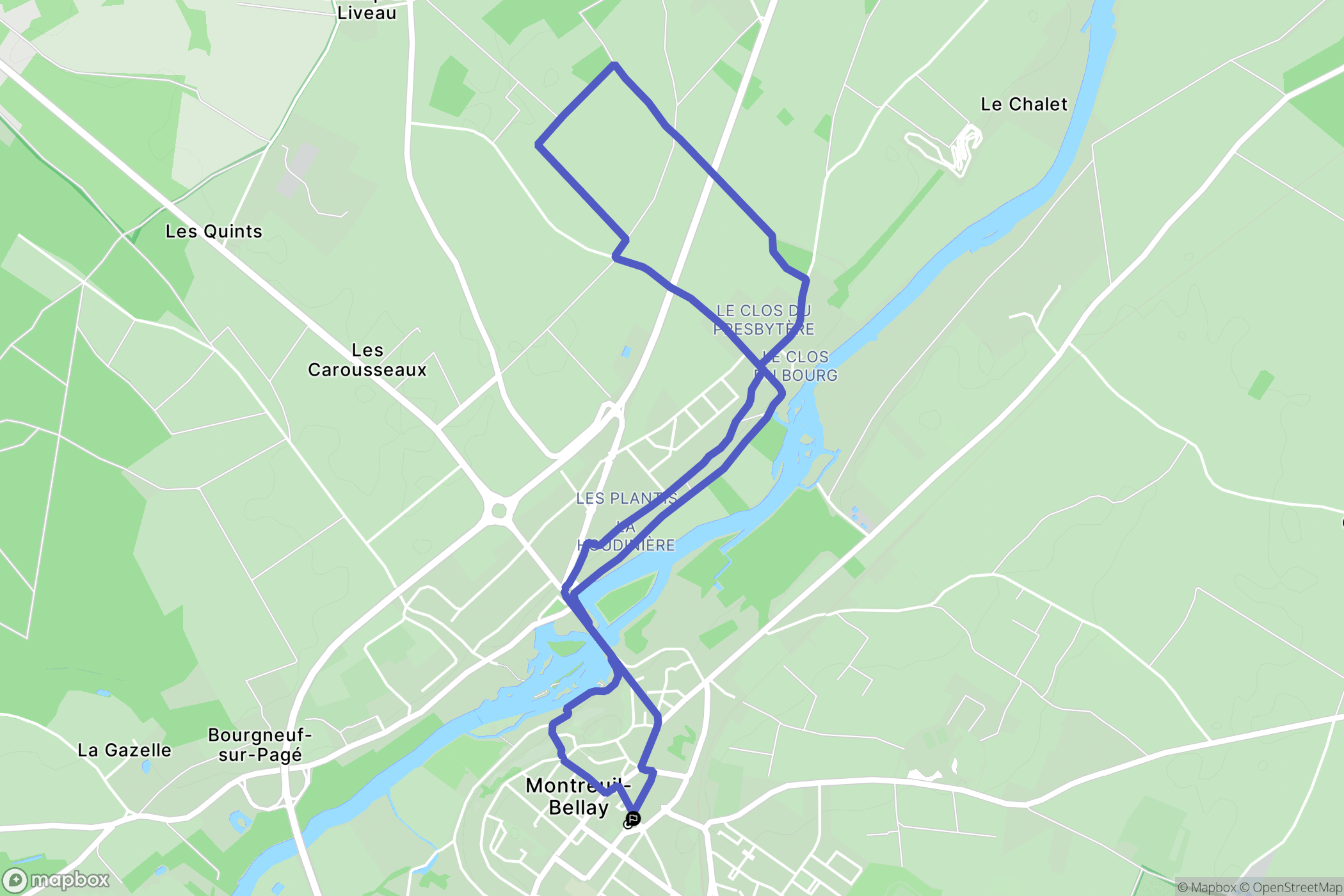 Montreuil-Bellay : carte du parcours de randonnée - France