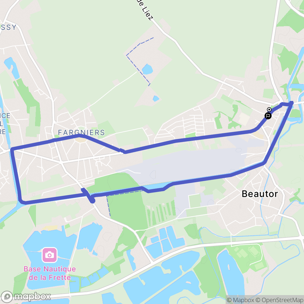 Beautor : carte du parcours de randonnée - France