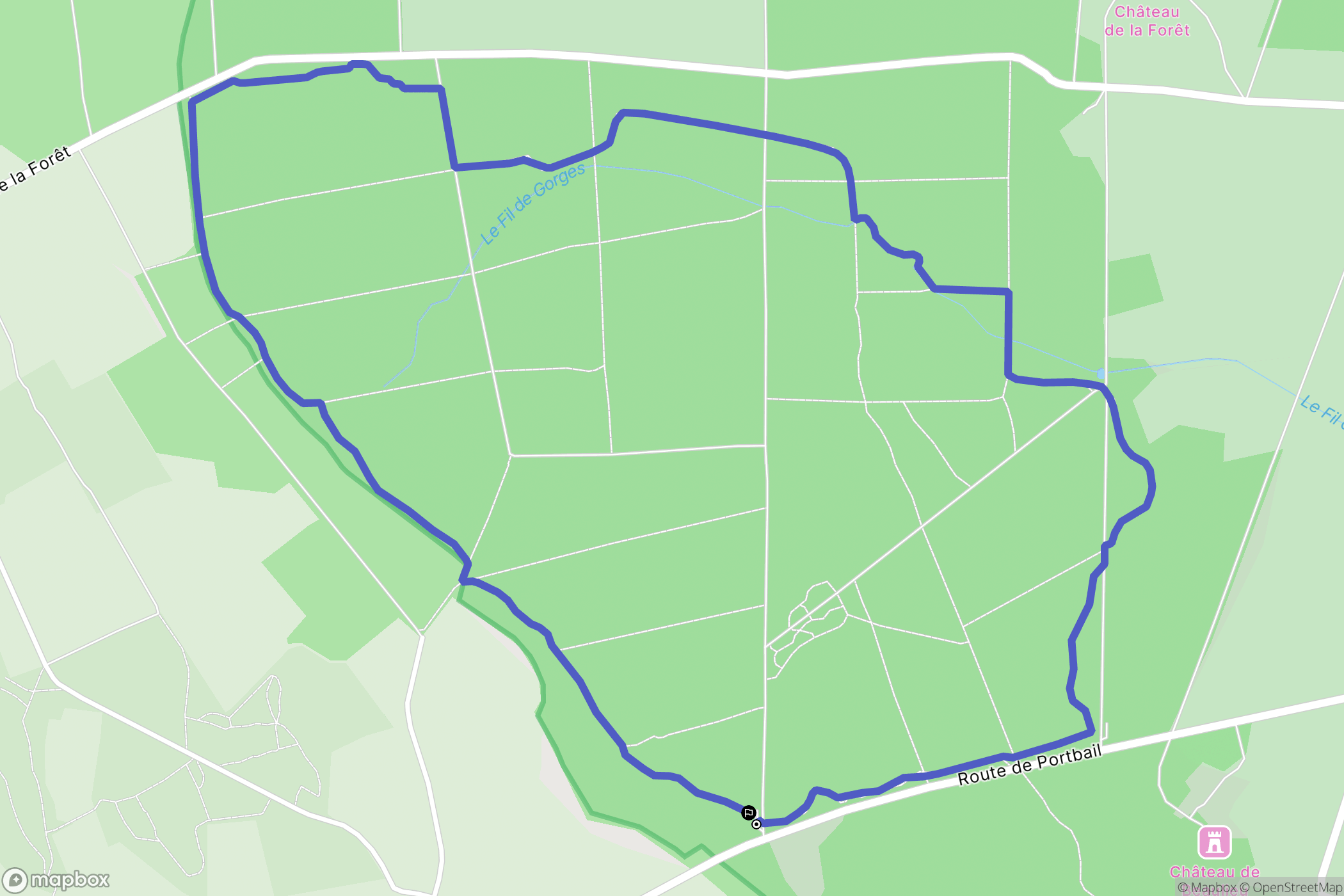 Saint Sauveur Le Vicomte : carte du parcours de randonnée - France