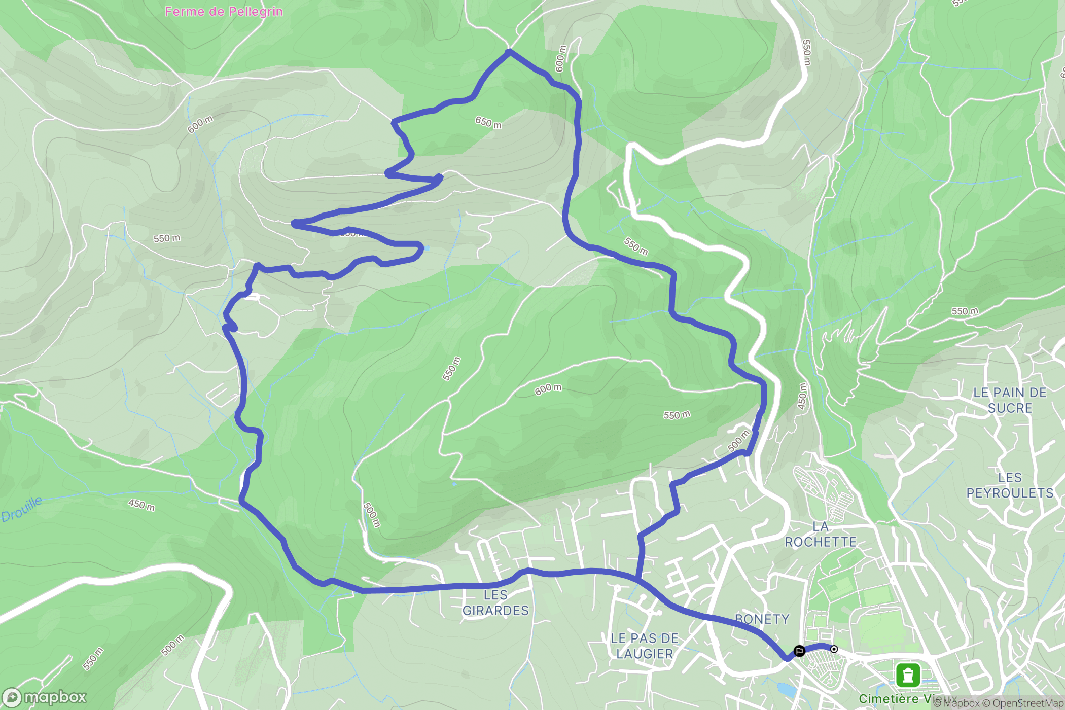 Manosque : carte du parcours de randonnée - France