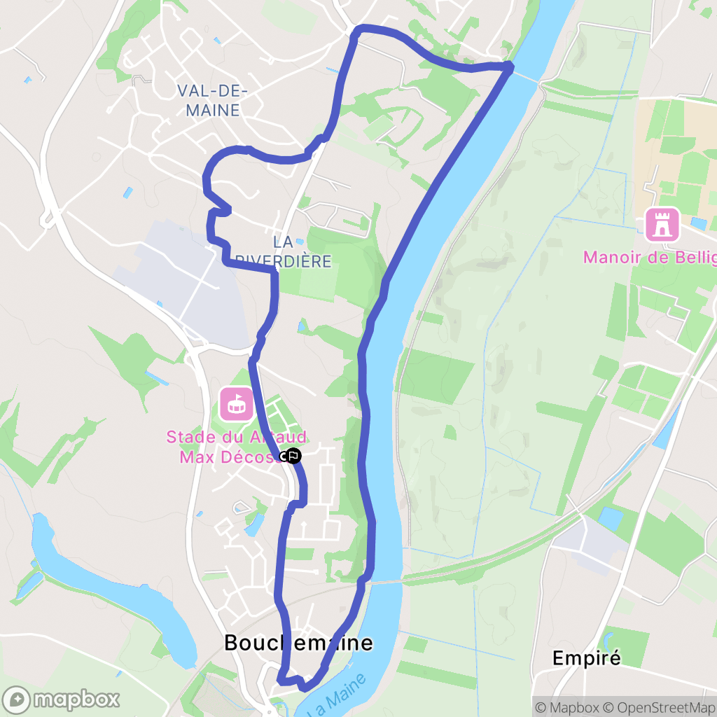 Bouchemaine : carte du parcours de randonnée - France