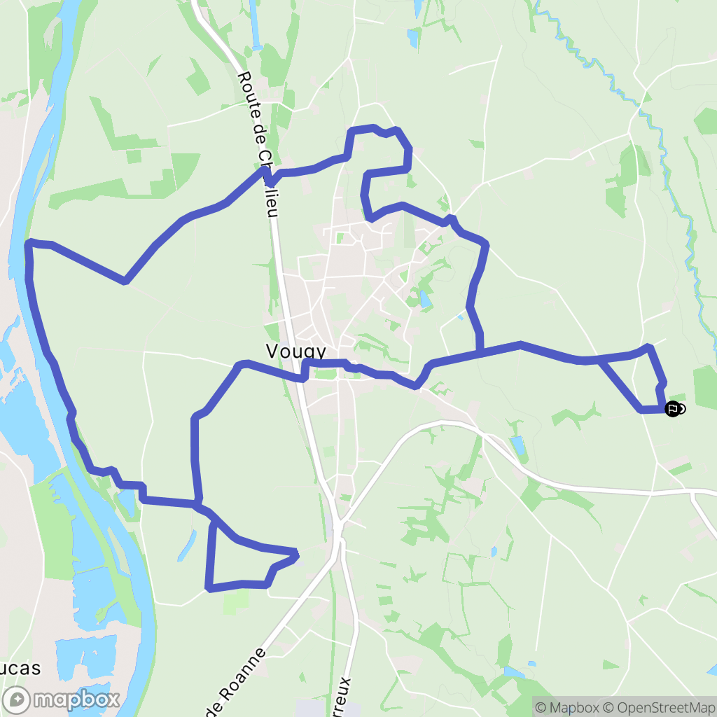Vougy : carte du parcours de randonnée - France