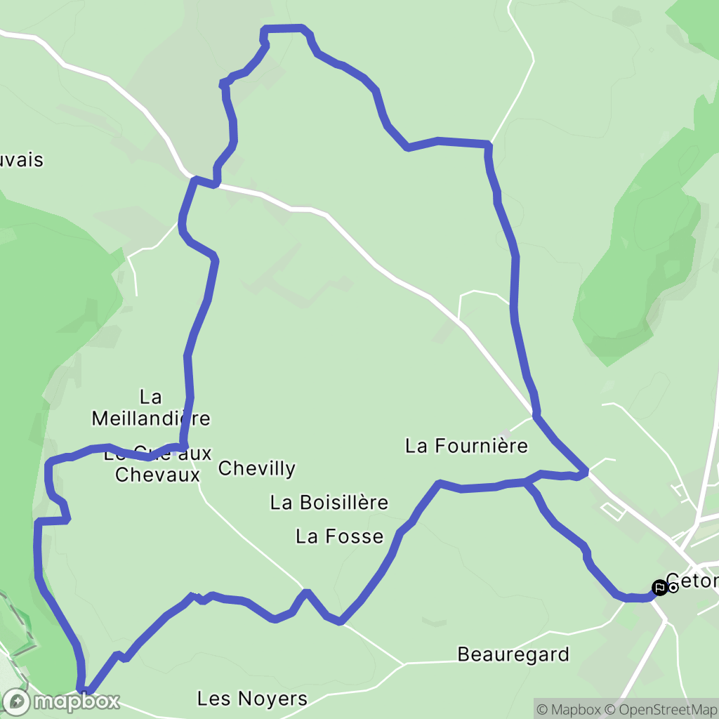 Ceton : carte du parcours de randonnée - France