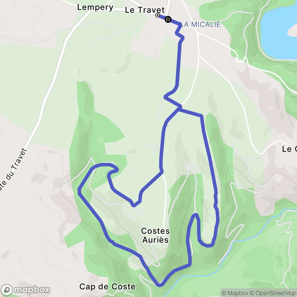 Terre-de-Bancalié : carte du parcours de randonnée - France