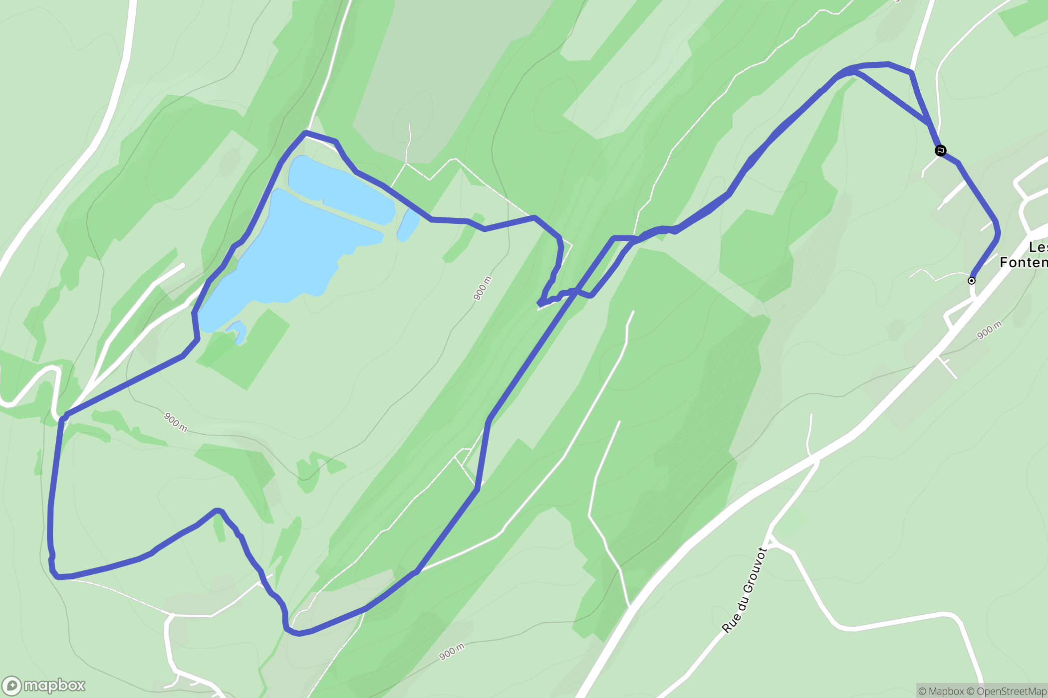 Les Fontenelles : carte du parcours de randonnée - France