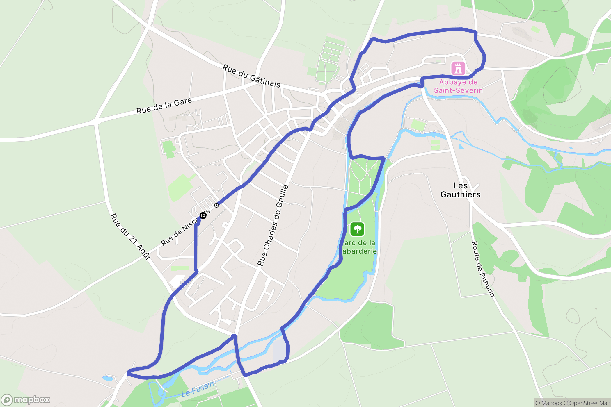 Château-Landon : carte du parcours de randonnée - France