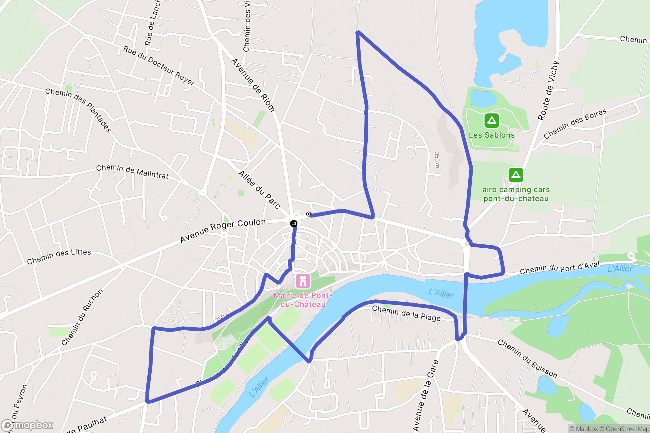 Pont-du-Château : carte du parcours de randonnée - France