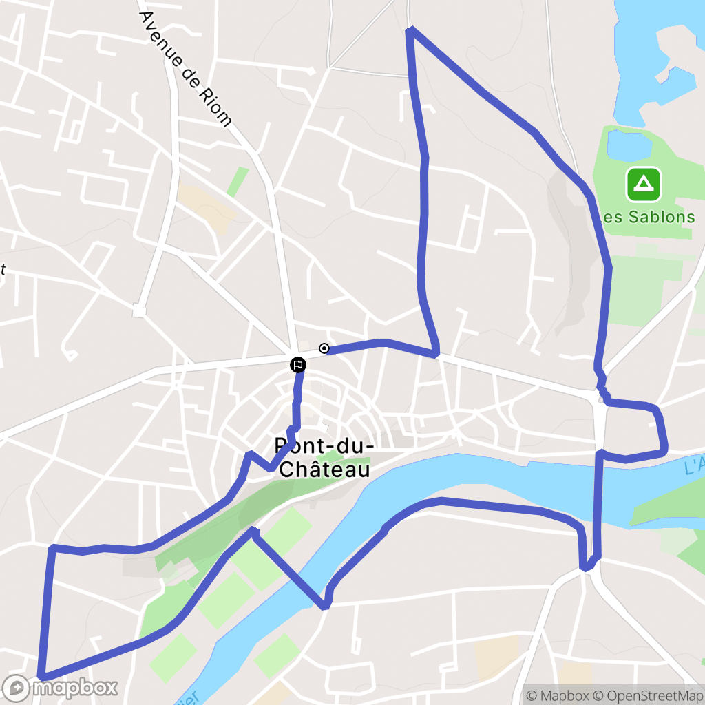 Pont-du-Château : carte du parcours de randonnée - France