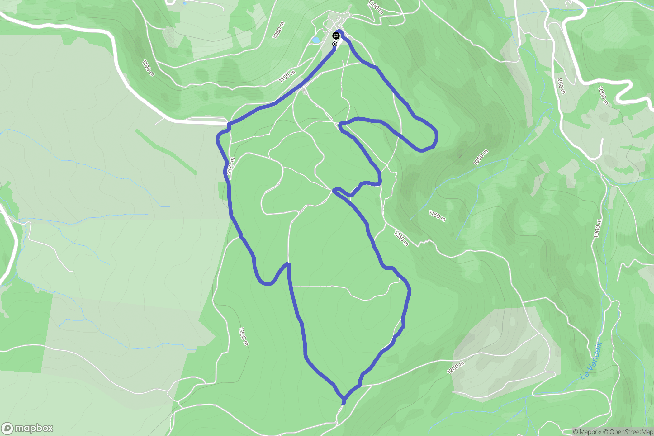 La Bourboule : carte du parcours de randonnée - France