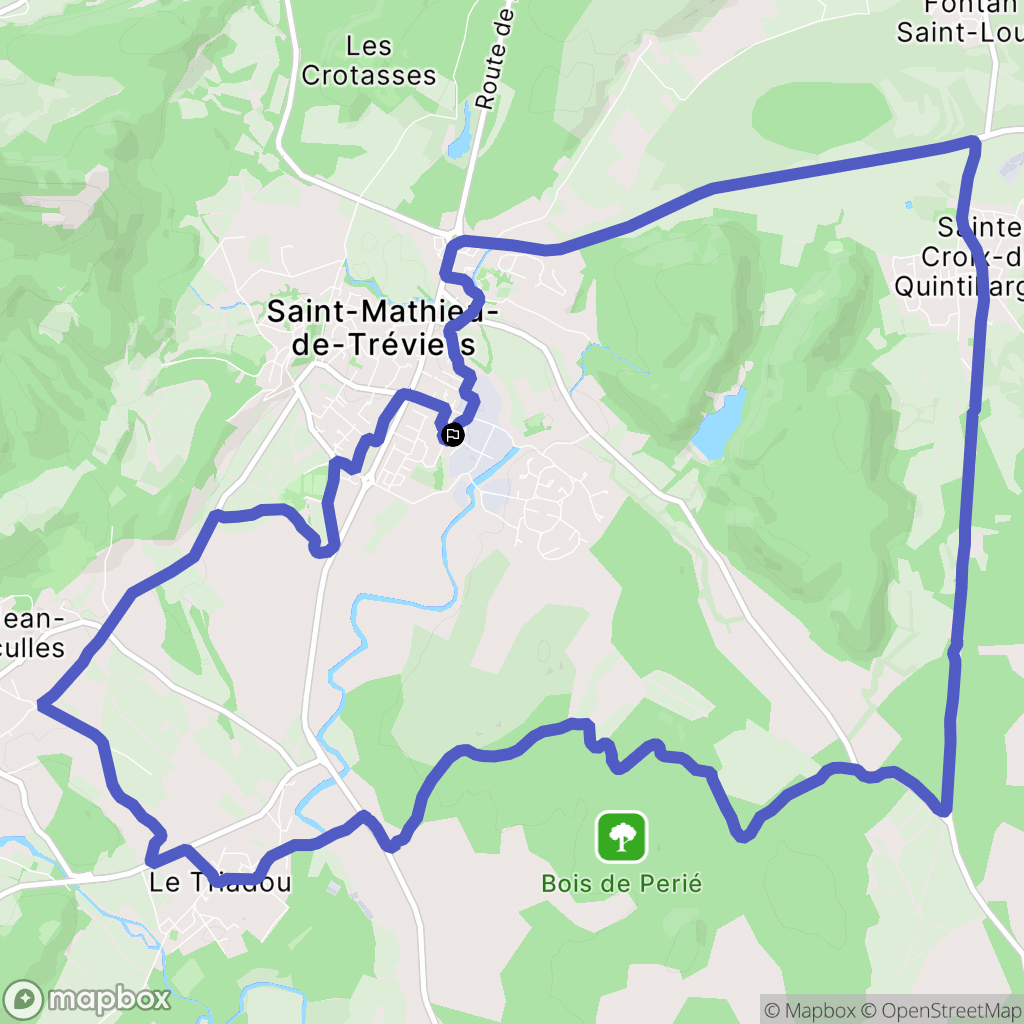 Saint Mathieu de Tréviers : carte du parcours de randonnée - France