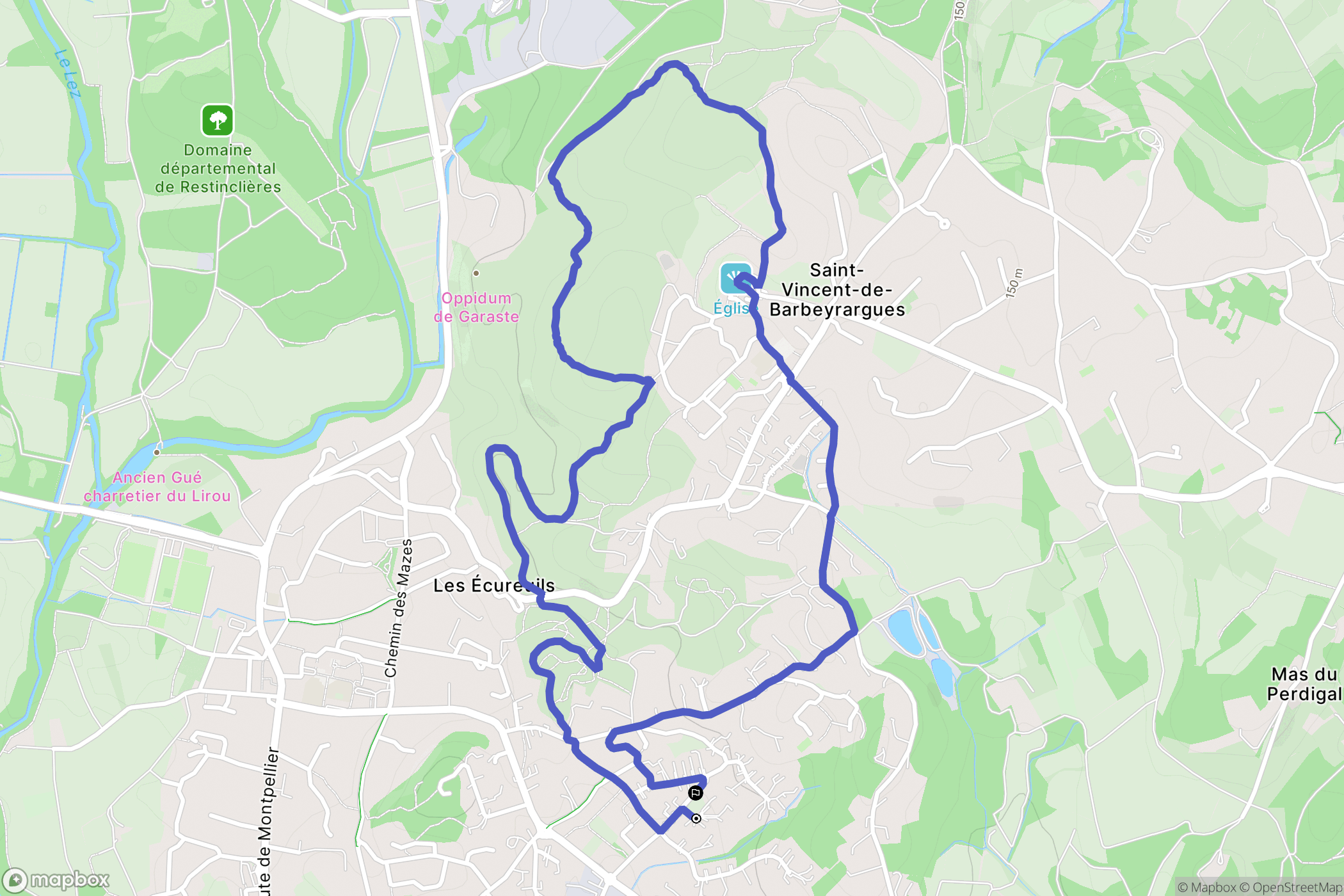 Prades : carte du parcours de randonnée - France