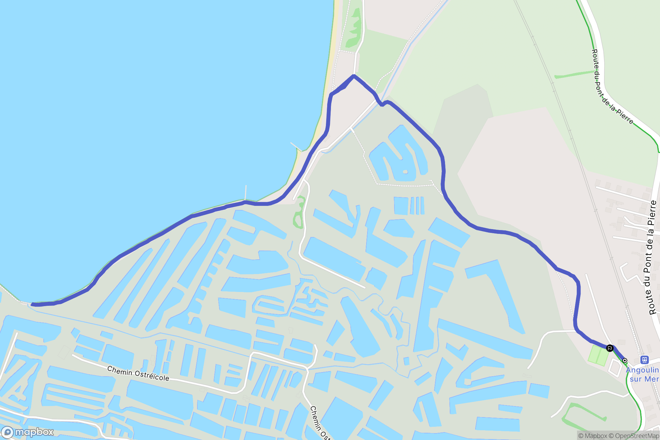Angoulins : carte du parcours de randonnée - France