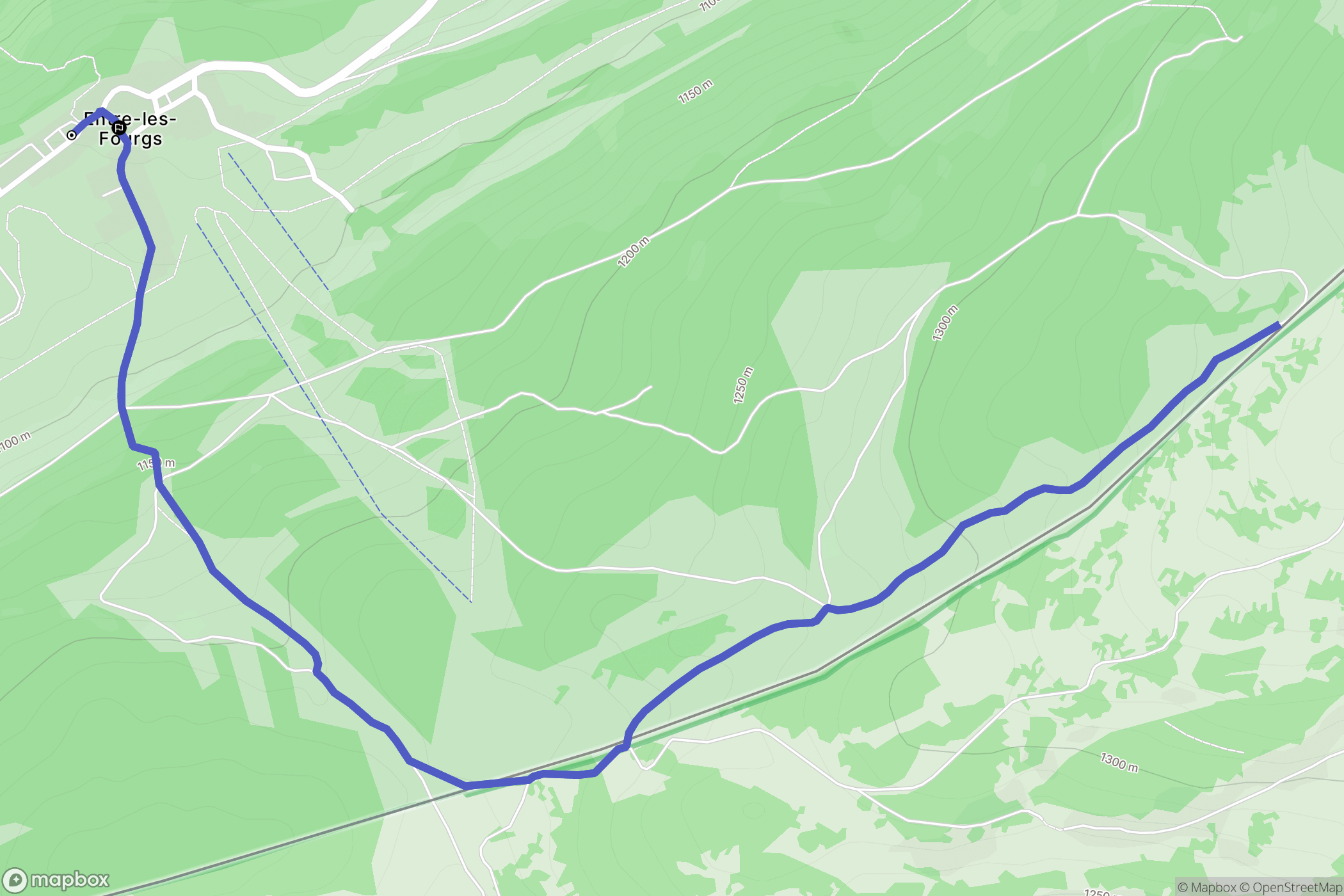 Jougne : carte du parcours de randonnée - France