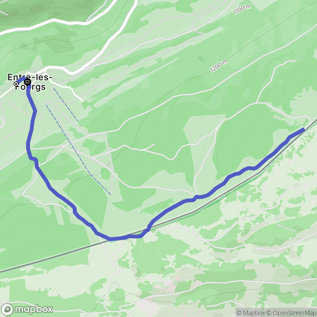 Jougne : carte du parcours de randonnée - France