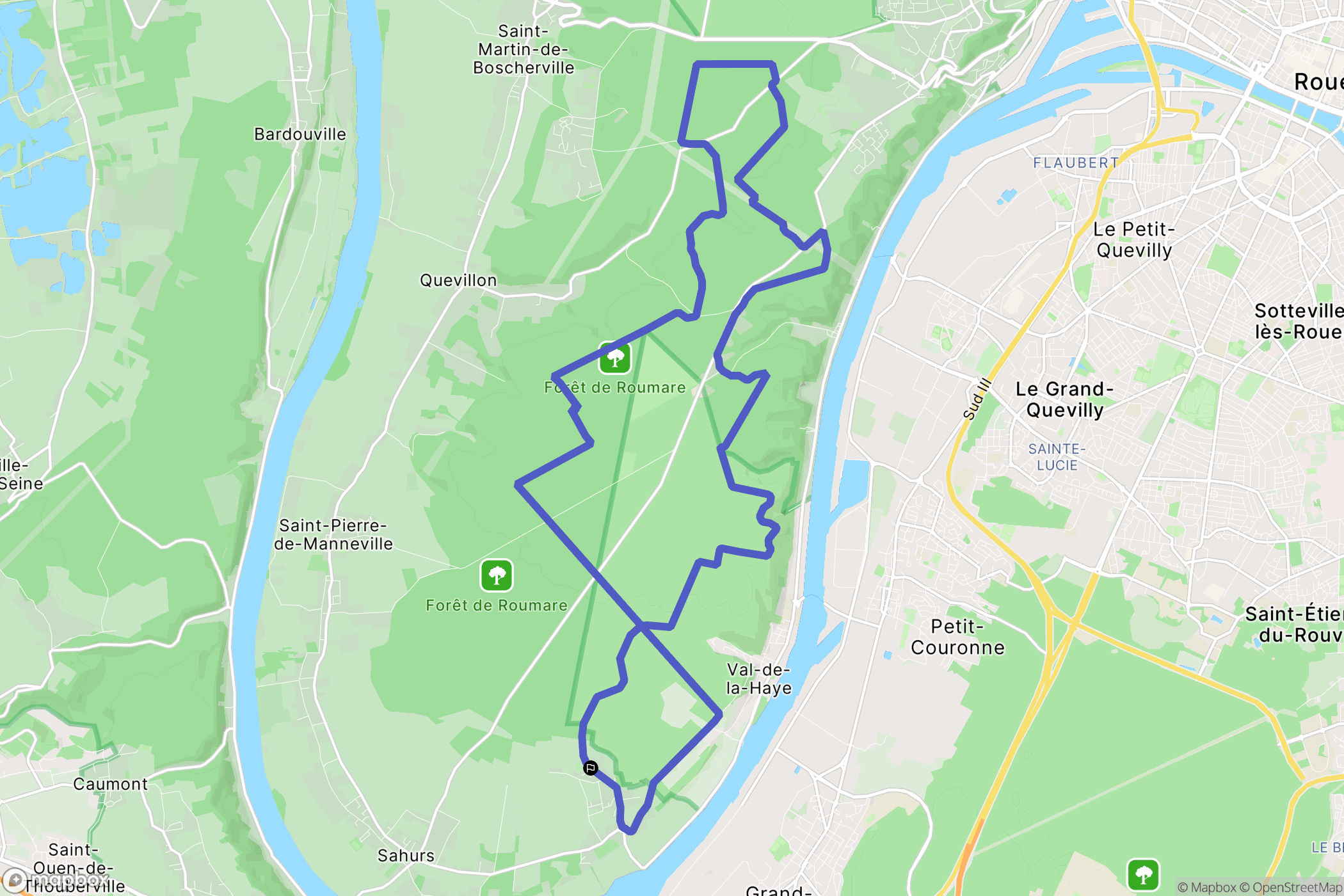 Hautot-sur-Seine : carte du parcours de randonnée - France