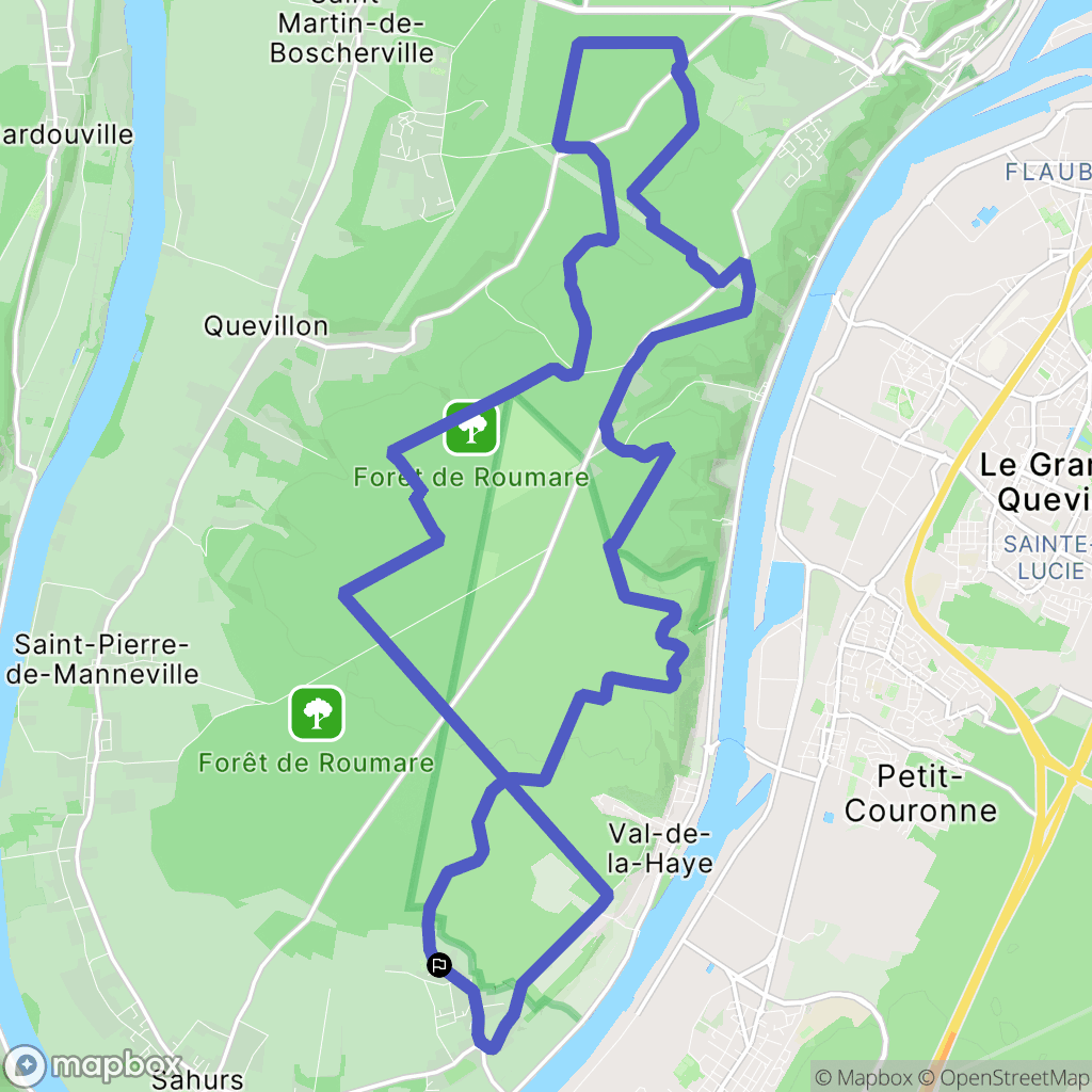 Hautot-sur-Seine : carte du parcours de randonnée - France