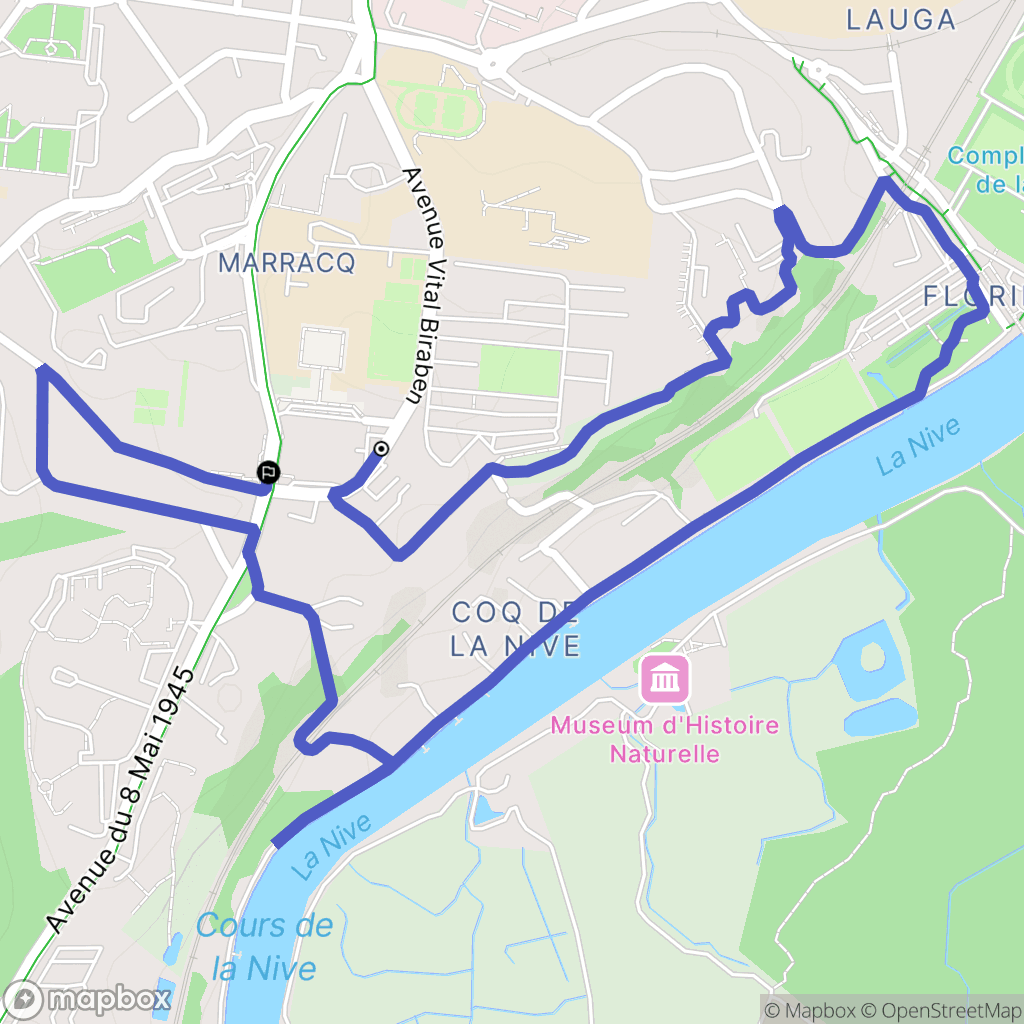 Bayonne : carte du parcours de randonnée - France