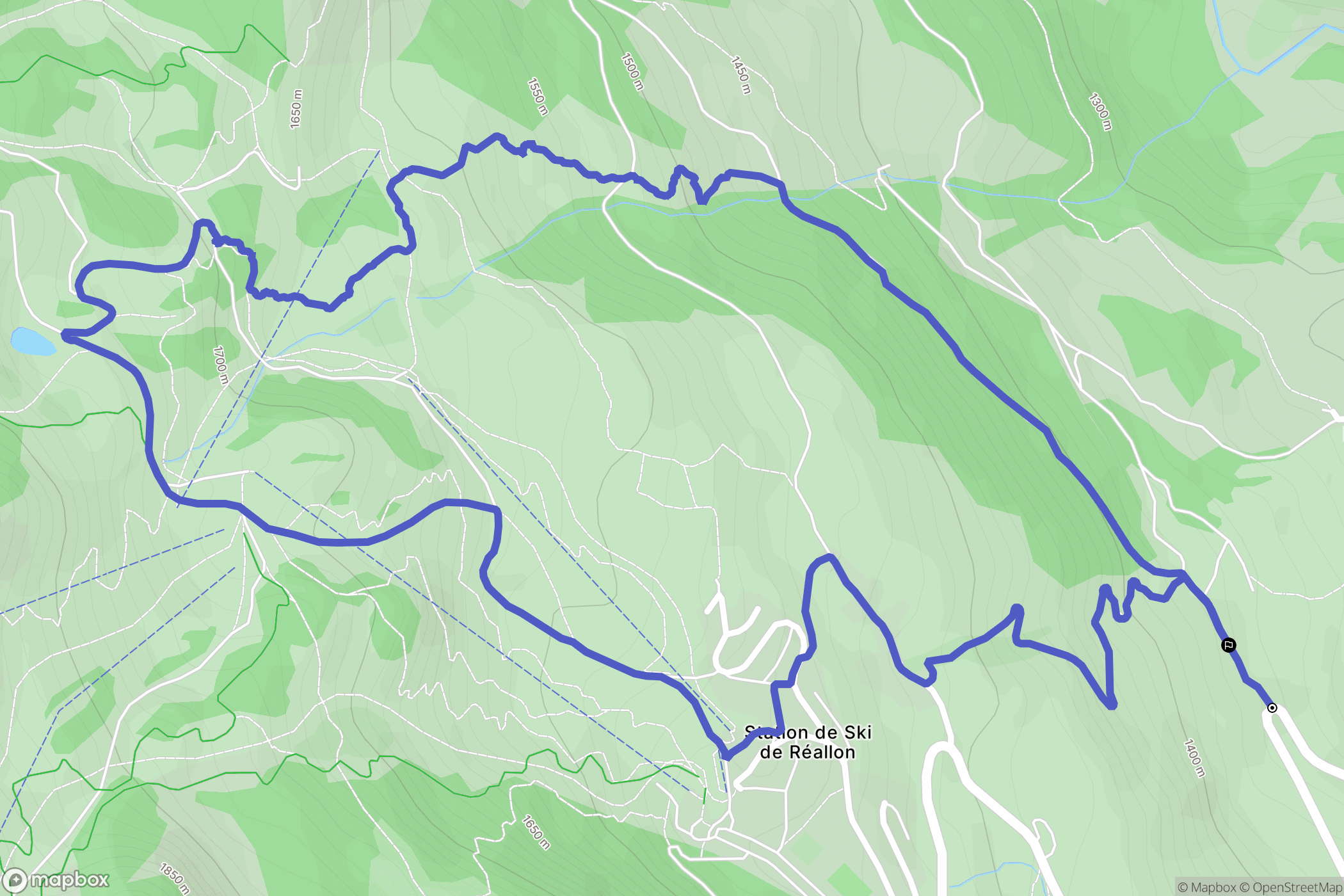 Réallon : carte du parcours de randonnée - France