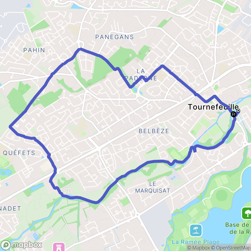 Tournefeuille : carte du parcours de randonnée - France