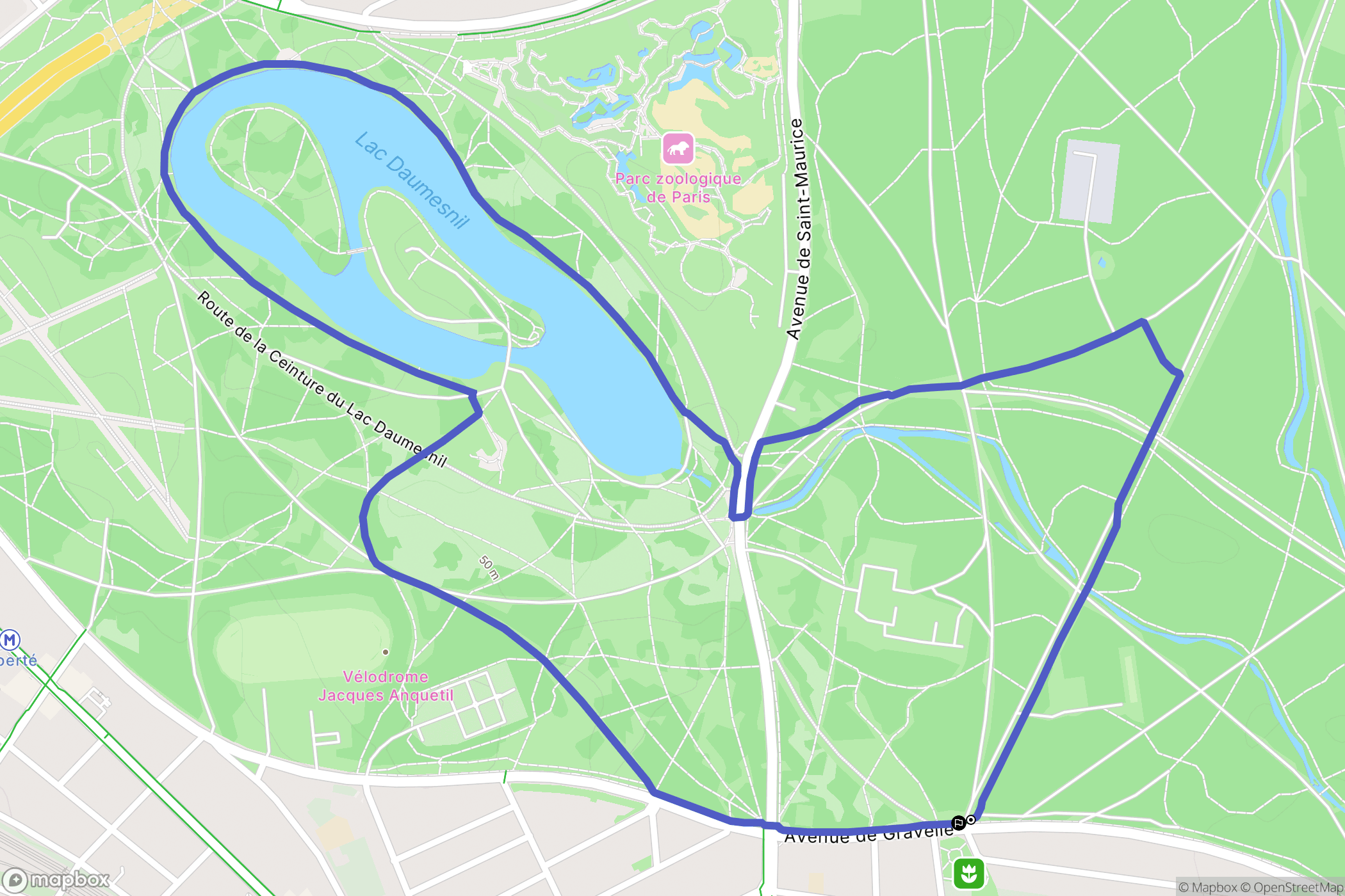 Charenton le pont : carte du parcours de randonnée - France