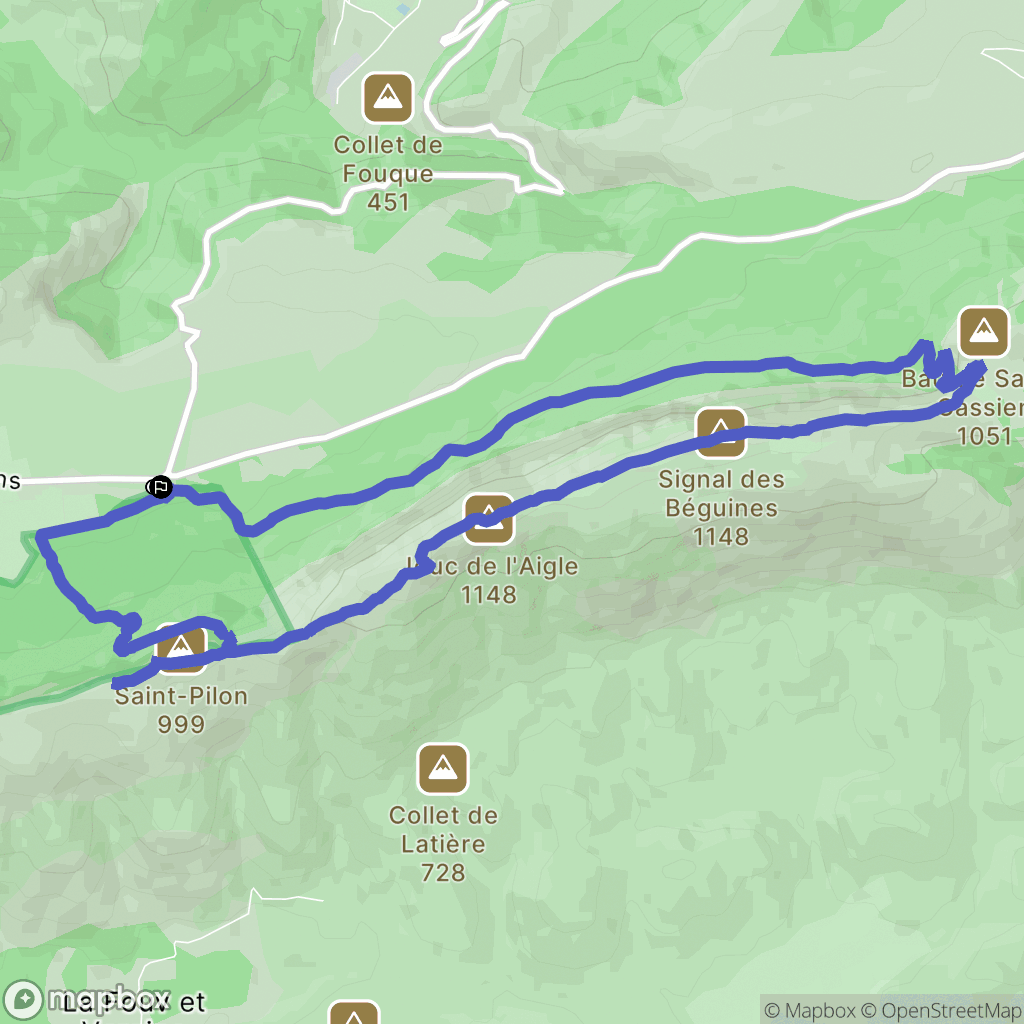 Plan-d'Aups-Sainte-Baume : carte du parcours de randonnée - France