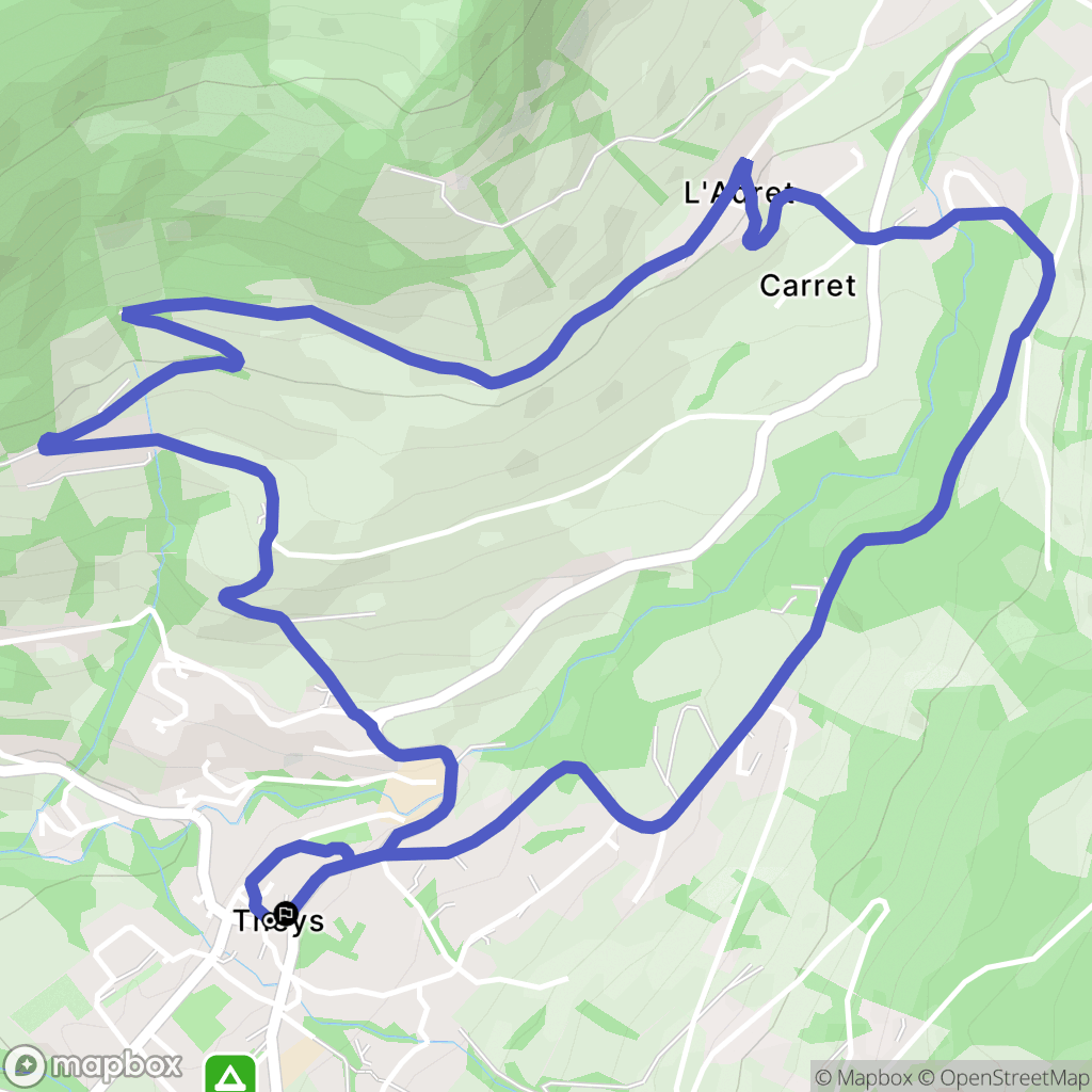 Theys : carte du parcours de randonnée - France