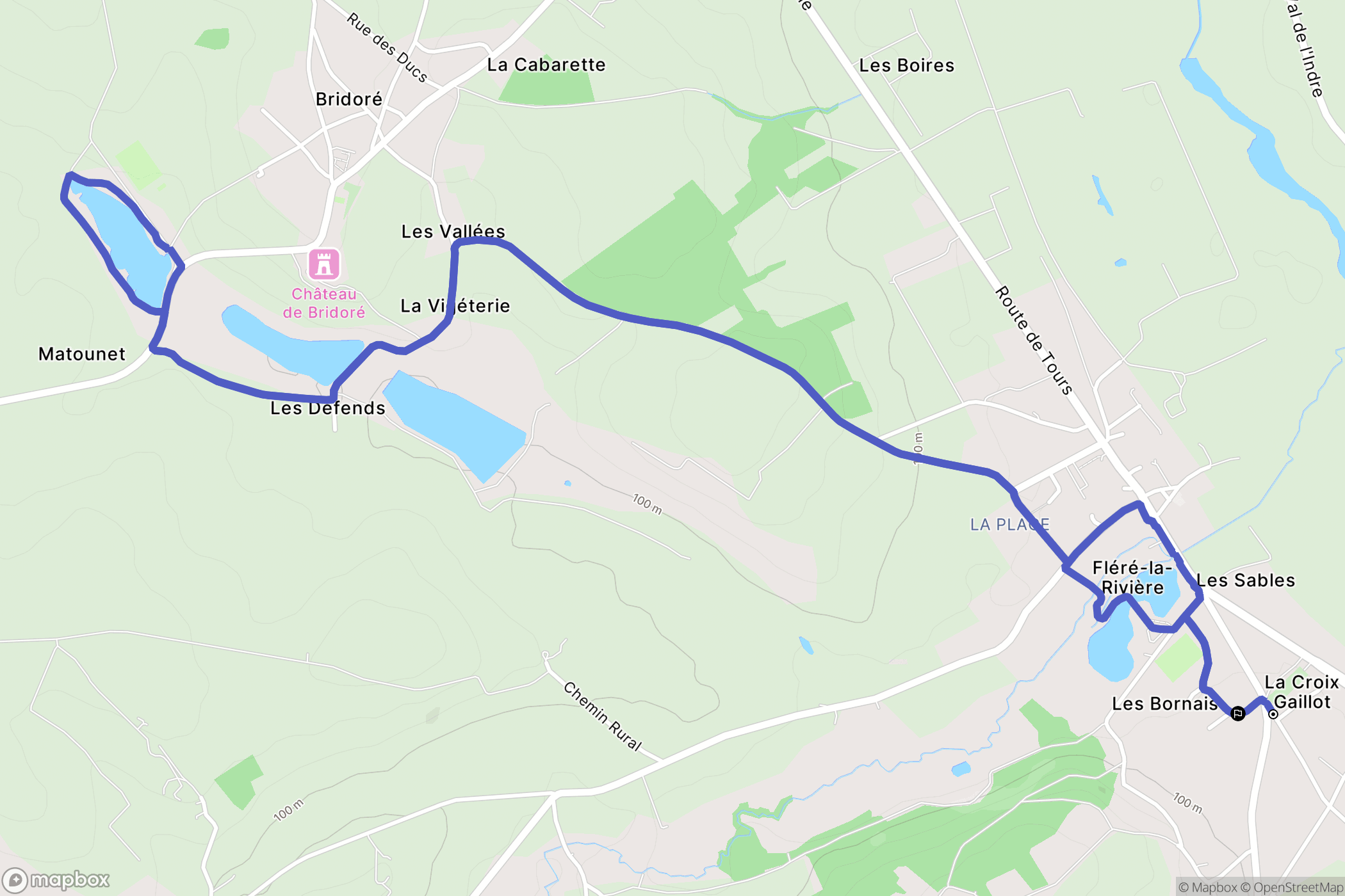 Fléré-la-Rivière : carte du parcours de randonnée - France
