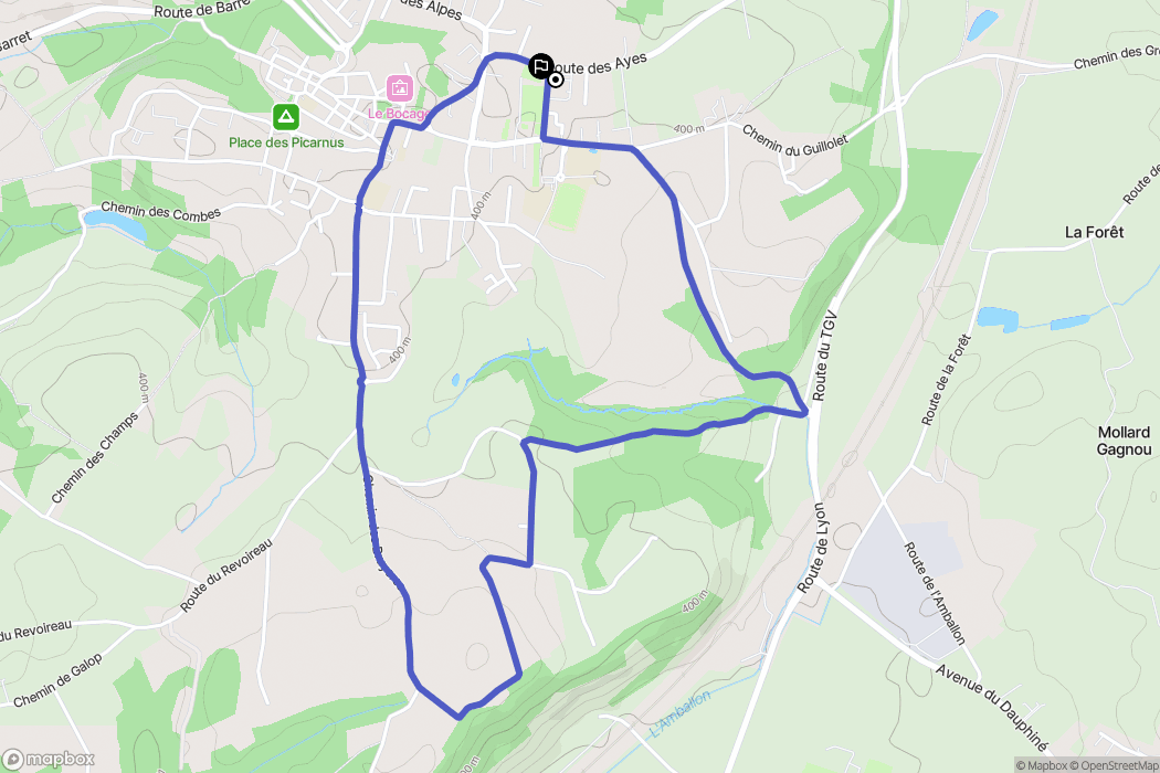 Saint-Georges-d'Espéranche : carte du parcours de randonnée - France