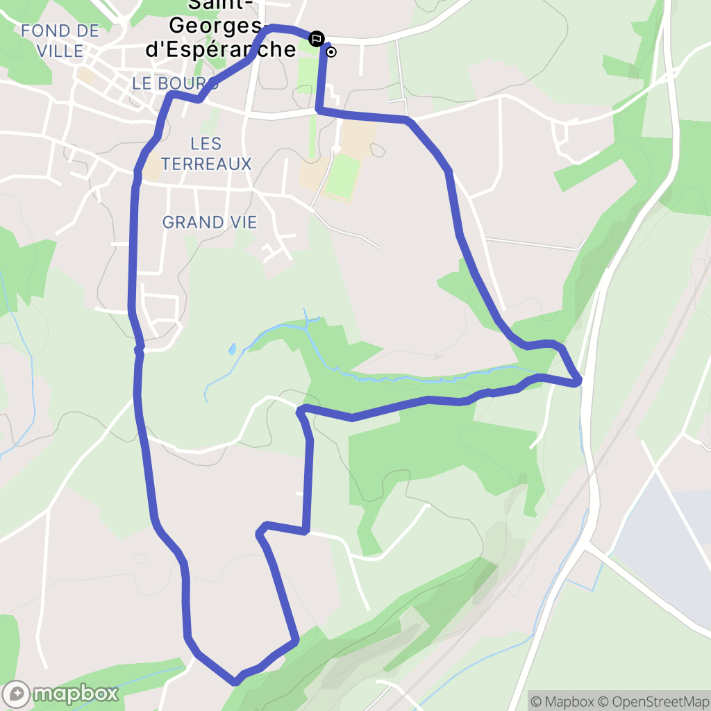 Saint-Georges-d'Espéranche : carte du parcours de randonnée - France