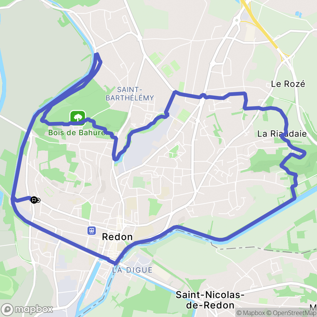 Redon : carte du parcours de randonnée - France