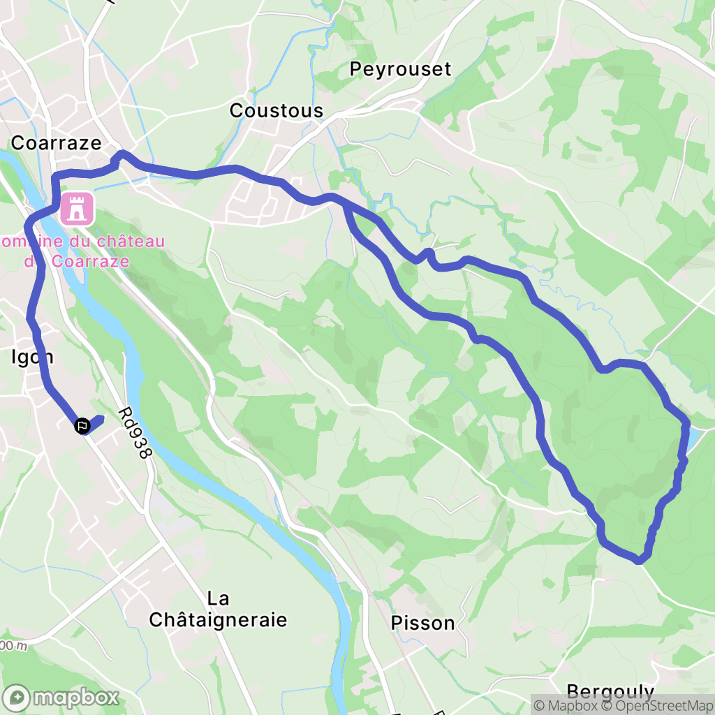 Igon : carte du parcours de randonnée - France