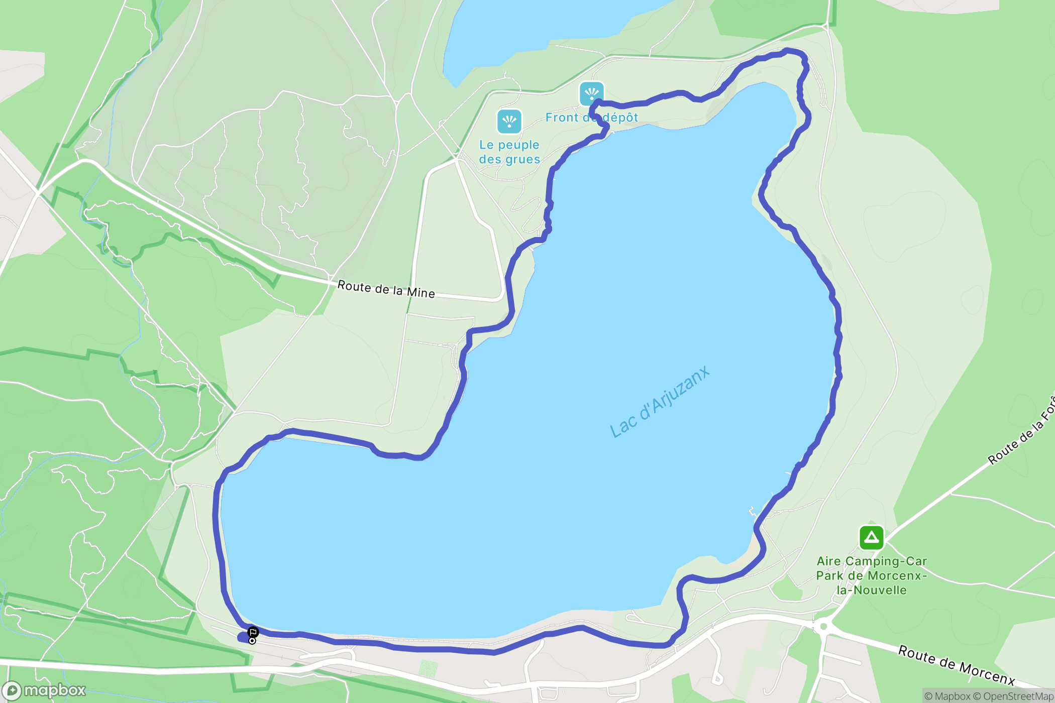 Morcenx-la-Nouvelle : carte du parcours de randonnée - France