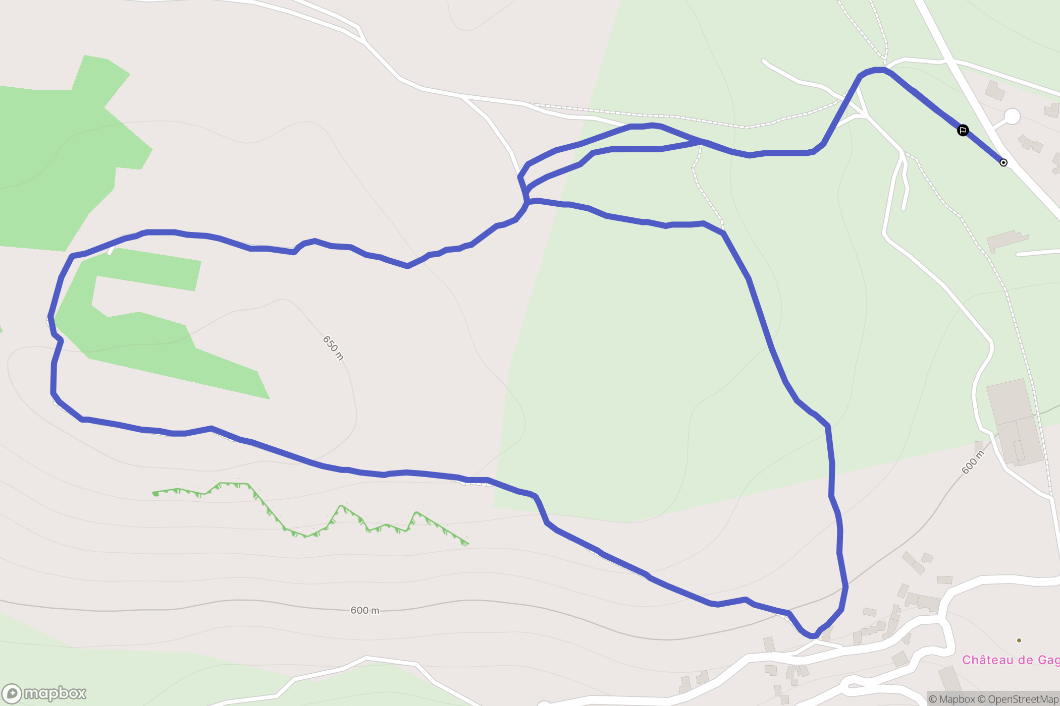 Gages Montrozier : carte du parcours de randonnée - France