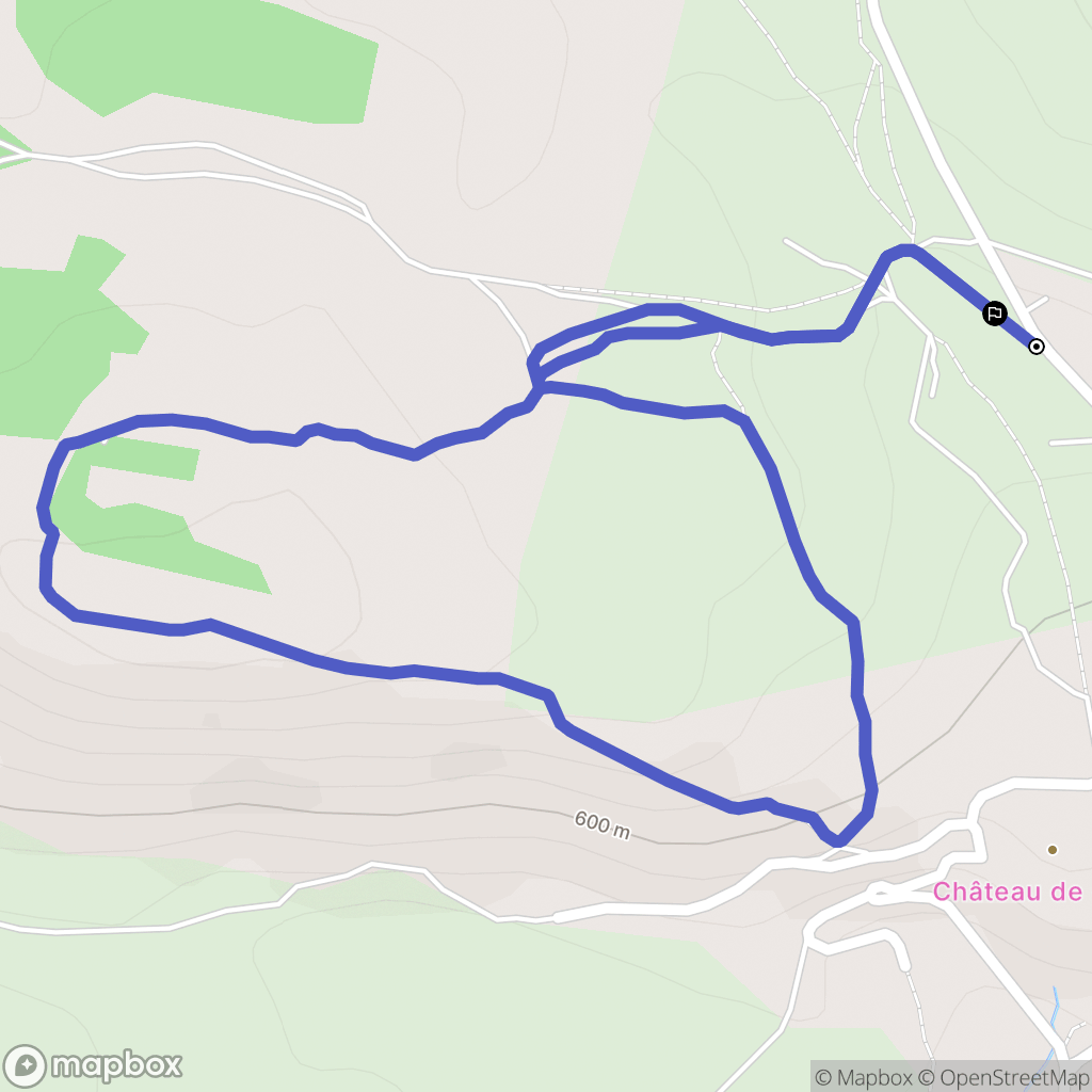 Gages Montrozier : carte du parcours de randonnée - France