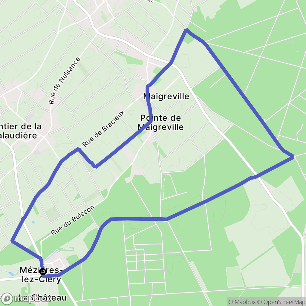 Mézières-lez Cléry : carte du parcours de randonnée - France
