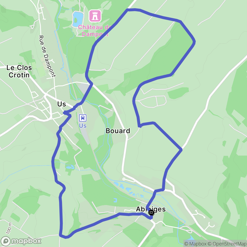 Ableiges : carte du parcours de randonnée - France