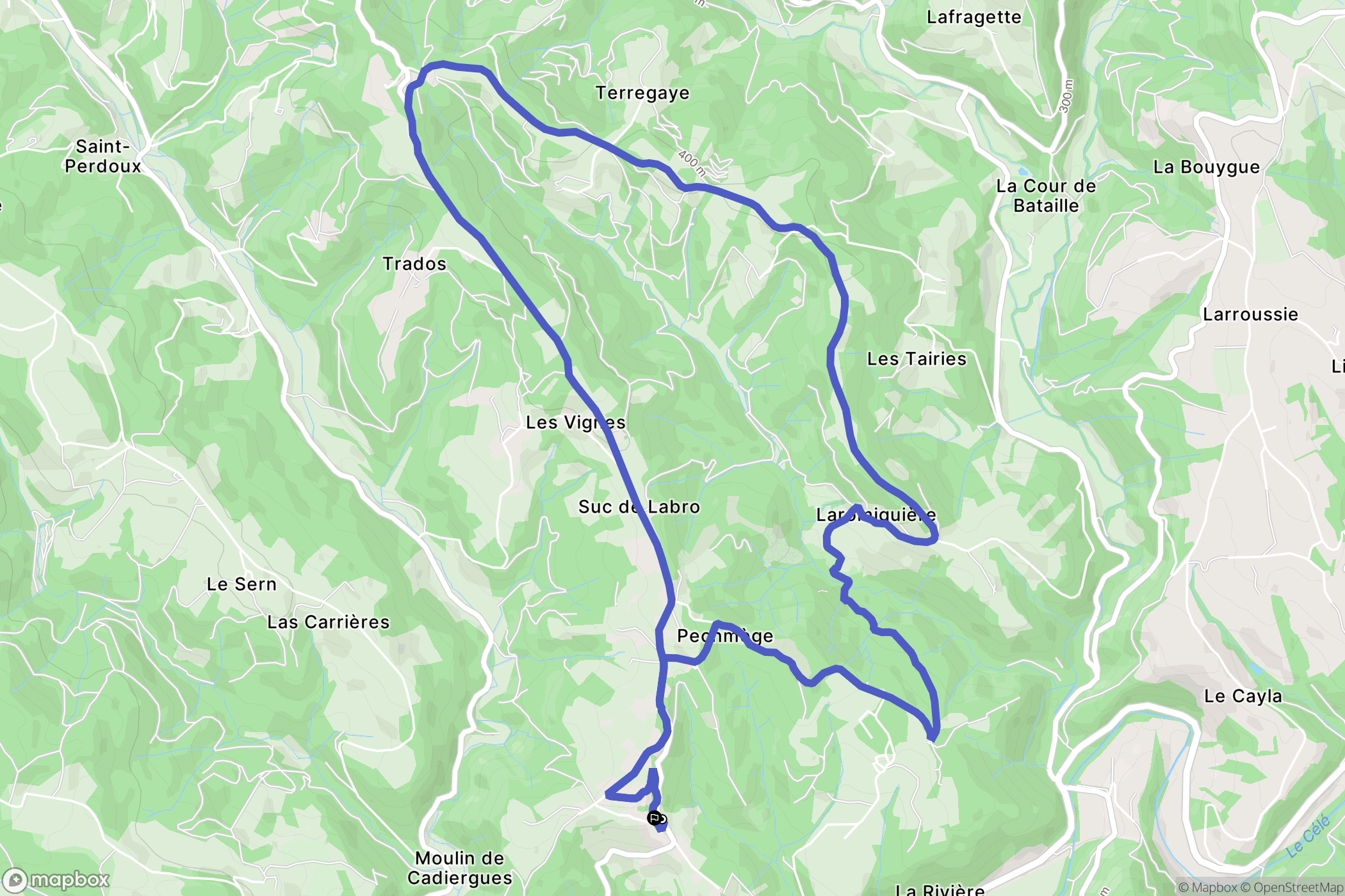 Viazac : carte du parcours de randonnée - France